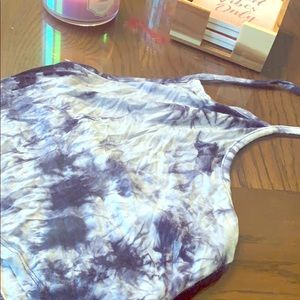Blue tye dye crop top